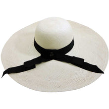 Women's extra wide brim white Panama hat